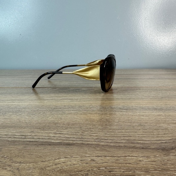 Burberry Gabardine Stylish Tortoiseshell Sunglasses Gold Italy Glasses main image 10